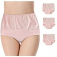 thumbnail image 1 of Womens Underwear Plus Size Large Size Breathable Briefs Lace-Side High-Waisted Panties, 1 of 5