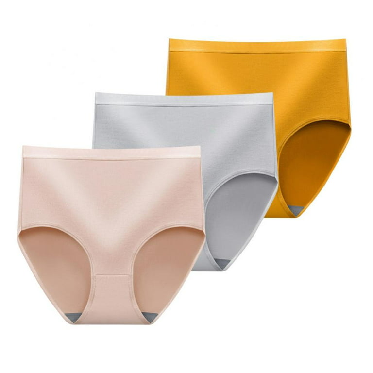 Womens Underwear - Polyester,Spandex Underwear for Women High Waist  Underwear Seamles Briefs Panties Regular and Plus Size(3-Packs) 