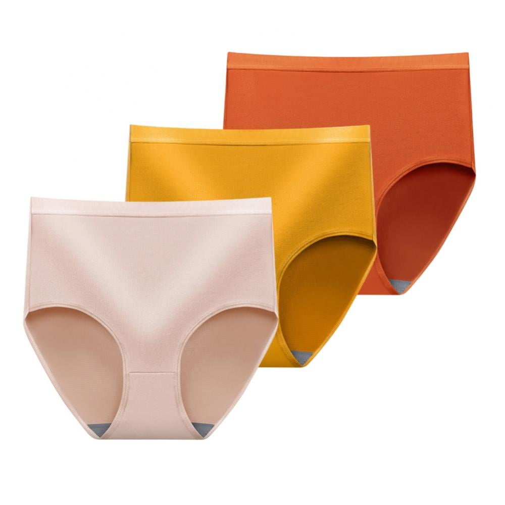 Womens Underwear - Polyester,Spandex Underwear for Women High Waist  Underwear Seamles Briefs Panties Regular and Plus Size(3-Packs)