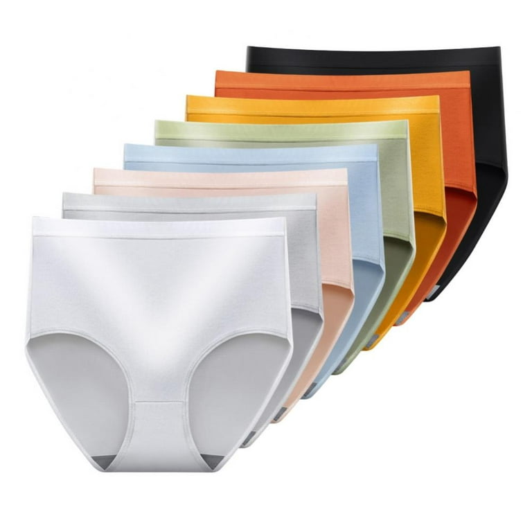 Womens Underwear - Polyester,Spandex Underwear for Women High Waist  Underwear Seamles Briefs Panties Regular and Plus Size(8-Packs)