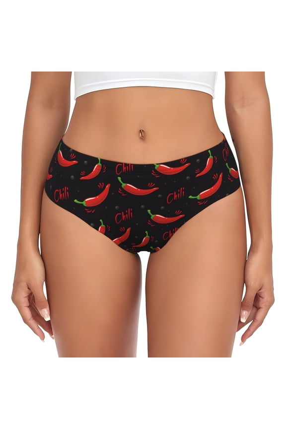 Womens Underwear - Red Hot Chili No Show Seamless Underwear for Women, Stretch Women's Panties, Hipster Soft Comfort Ladies Panties Bikini Underwear Briefs