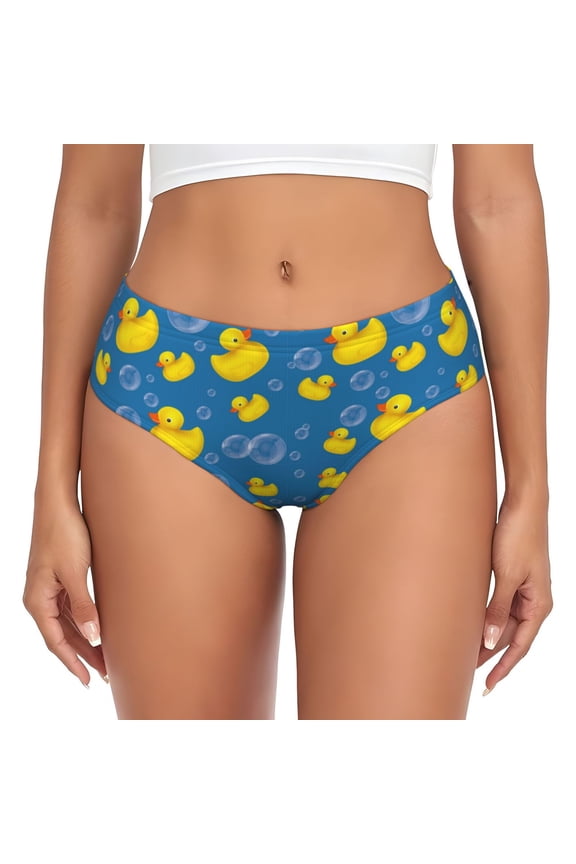 Womens Underwear - Rubber Duck No Show Seamless Underwear for Women, Stretch Women's Panties, Hipster Soft Comfort Ladies Panties Bikini Underwear Briefs