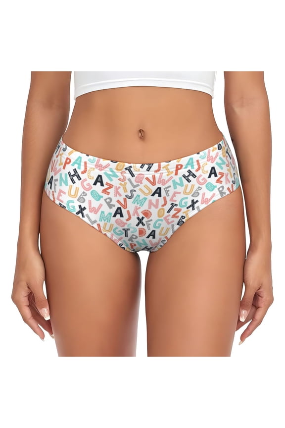 Womens Underwear - Scandinavian Alphabet1 No Show Seamless Underwear for Women, Stretch Women's Panties, Hipster Soft Comfort Ladies Panties Bikini Underwear Briefs