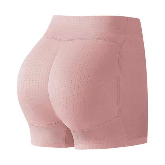 Womens Underwear Seamless Underwear with Pads for Women Enhancer Booty Lifting Padded Panties Seamless Shapewear Tummy Control Underwear For Women,Pink,L
