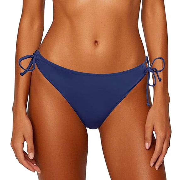 Womens Underwear Seamless Vintage Print Low Waist Brazilian Bikini Beach Vacation Essentials,Navy,XS