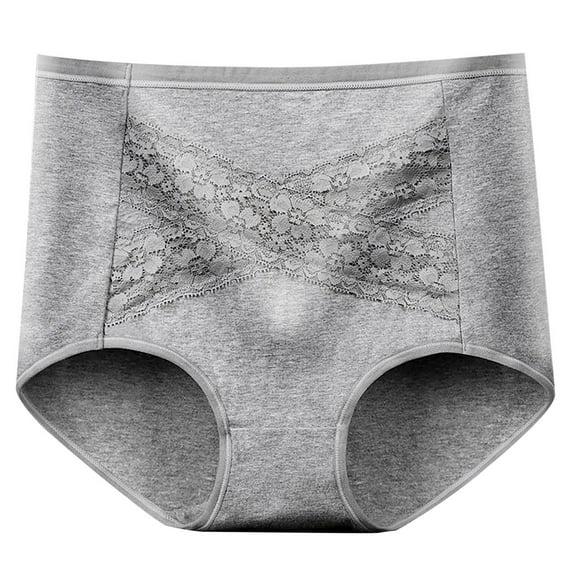 Womens Underwear Seamless Women Underwear Cotton Panties High Waist Briefs Lace Underwear Ladies Tummy Underpants Comfy Soft Panty Brief Cotton Underwear Briefs Womens Seamless Underwear Gray XL