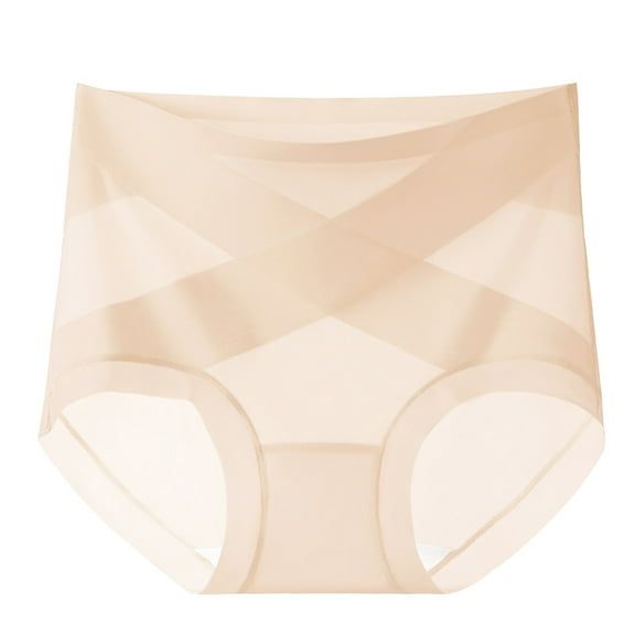 Womens Underwear Seamless Women's High Waist Comfort Leakproof and Shaping Panties, Doveloom Leak Proof Panties Tummy Control Underwear For Women,Beige,L