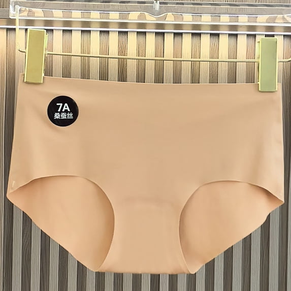 Womens Underwear Seamless Women's Seamless High Waist Comfortable Body Breathable Underwear Solid Briefs Khaki XL