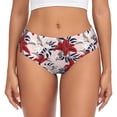 thumbnail image 1 of Womens Underwear - No Show Seamless Underwear for Women, Magenta Lilies Flowers Soft Stretch Women's Panties, Hipster Ladies Panties Breathable Bikini Underwear Briefs, 1 of 5