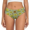 thumbnail image 1 of Womens Underwear - No Show Seamless Underwear for Women, Sage Green With Sunflowers Soft Stretch Women's Panties, Hipster Ladies Panties Breathable Bikini Underwear Briefs, 1 of 6