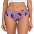 thumbnail image 1 of Womens Underwear - No Show Seamless Underwear for Women, purple Eggplant Pattern Soft Stretch Women's Panties, Hipster Ladies Panties Breathable Bikini Underwear Briefs, 1 of 5
