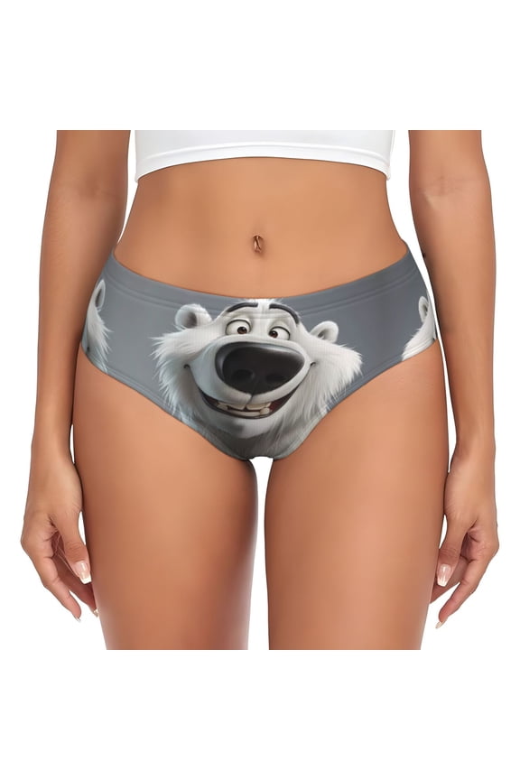 Womens Underwear - Smiling Polar Bear No Show Seamless Underwear for Women, Stretch Women's Panties, Hipster Soft Comfort Ladies Panties Bikini Underwear Briefs