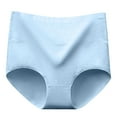 thumbnail image 1 of Womens Underwear Soft High Waist Breathable Solid Color Briefs Panties for Women Brief Underwear Panties for Women Pack Cotton Blue L, 1 of 5