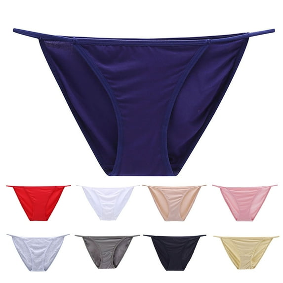 Womens Underwear Solid Color Low Rise String Panty Stretch Briefs Breathable Panties Underwear Women Men