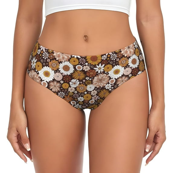 Womens Underwear Sunflowers Eye Cuteness No Show Seamless Underwear for Women, Soft Stretch Women's Panties, Hipster Ladies Panties Bikini Underwear Briefs
