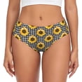 thumbnail image 1 of Womens Underwear Sunflowers checkered grey white Cuteness No Show Seamless Underwear for Women, Soft Stretch Women's Panties, Hipster Ladies Panties Bikini Underwear Briefs, 1 of 6