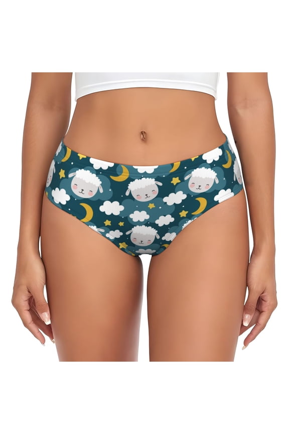 Womens Underwear - Sweet Dream Lamb No Show Seamless Underwear for Women, Stretch Women's Panties, Hipster Soft Comfort Ladies Panties Bikini Underwear Briefs