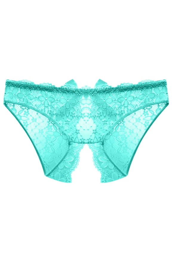 Womens Underwear Thong Low Rise Lace Panties Cut out Mesh Underwear Women's Crotchless Panties Cute Thongs for Women