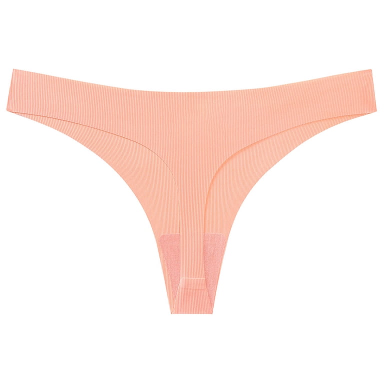 Uublik Womens Underwear Thong Stretch Lingerie Thong Panties Seamless Low Waisted Underwear Orange