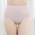 thumbnail image 1 of Womens Underwear Thong Women's Comfortable Panties Teen Girls Solid Color High Waist Soft Cotton Breathable Underwear Briefs Purple L, 1 of 5