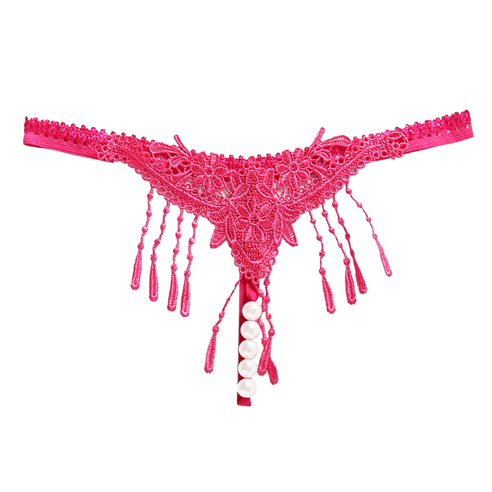 Womens Underwear Tummy Control Lace Embroidery Thong Transparent Open