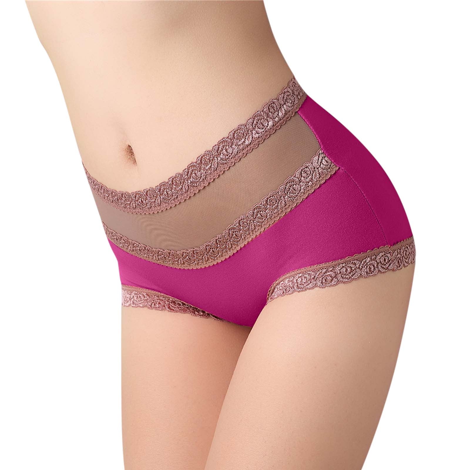 3 Pack High Waist Tummy Control Panties for Women, Lace Underwear