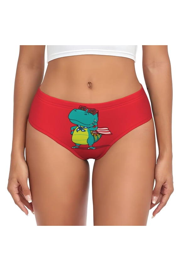 Womens Underwear - USA Confident Superhero Dino No Show Seamless Underwear for Women, Stretch Women's Panties, Hipster Soft Comfort Ladies Panties Bikini Underwear Briefs