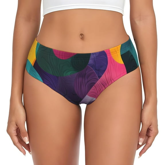 Womens Underwear -  Vibrant Abstract Flow No Show Seamless Underwear for Women, Soft Stretch Sexy Women's Panties, Cute Hipster Ladies Panties Bikini Underwear Briefs