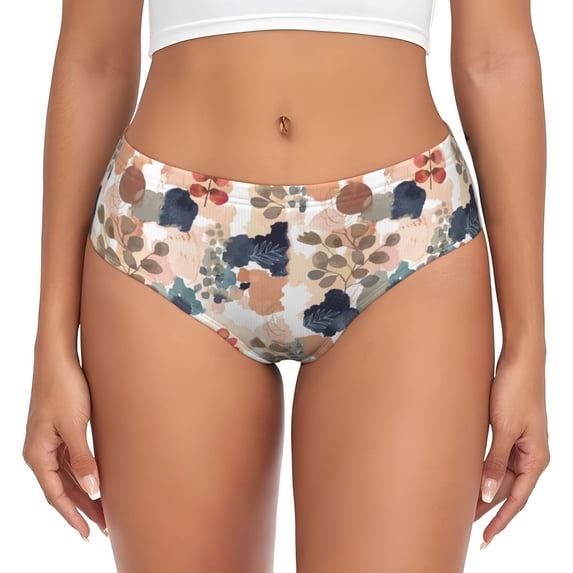 Womens Underwear Watercolor plants Cuteness No Show Seamless Underwear for Women, Soft Stretch Women's Panties, Hipster Ladies Panties Bikini Underwear Briefs