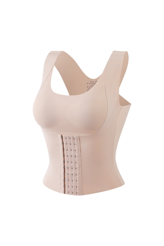 Womens Underwear Women Slim Shapewear Abdomen Corset Four-in-one Body Shaper Bra Seamless tummy breasted corset skin tone XL