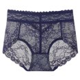 thumbnail image 1 of Womens Underwear, Women's Fashion Sexy Transparent Middle-waisted Pants Panties Thong Lace Blue L, 1 of 7
