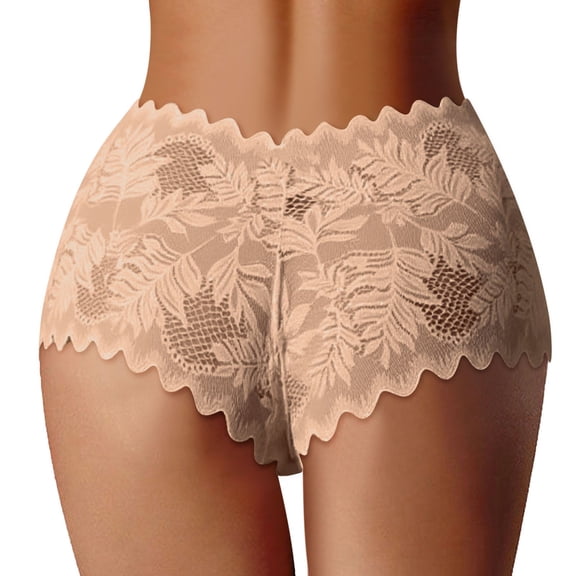 Womens Underwear,Womens Lace Panties Comfort Casual Wear Soft Everyday Breathable Underwear,Seamless Underwear for Women,Z03 Beige,M