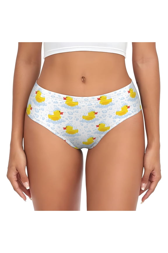 Womens Underwear - Yellow Rubber Duck No Show Seamless Underwear for Women, Stretch Women's Panties, Hipster Soft Comfort Ladies Panties Bikini Underwear Briefs