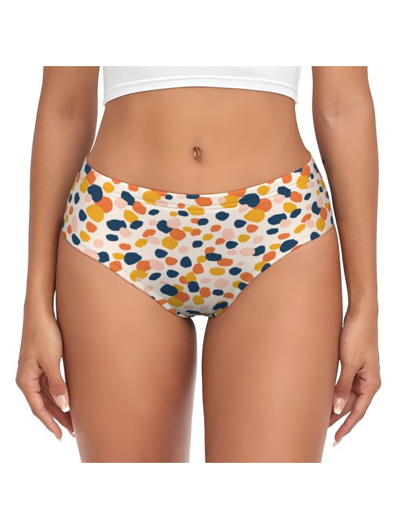 Womens Underwear - abstract bubbles drops print No Show Seamless Underwear for Women, Stretch Women's Panties, Hipster Soft Comfort Ladies Panties Bikini Underwear Briefs