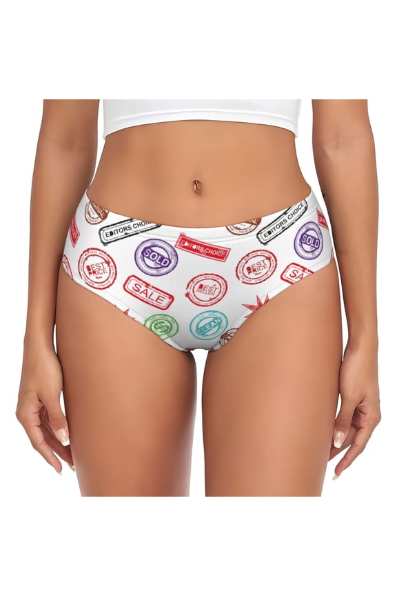 Womens Underwear - color Mark Print No Show Seamless Underwear for Women, Stretch Women's Panties, Hipster Soft Comfort Ladies Panties Bikini Underwear Briefs