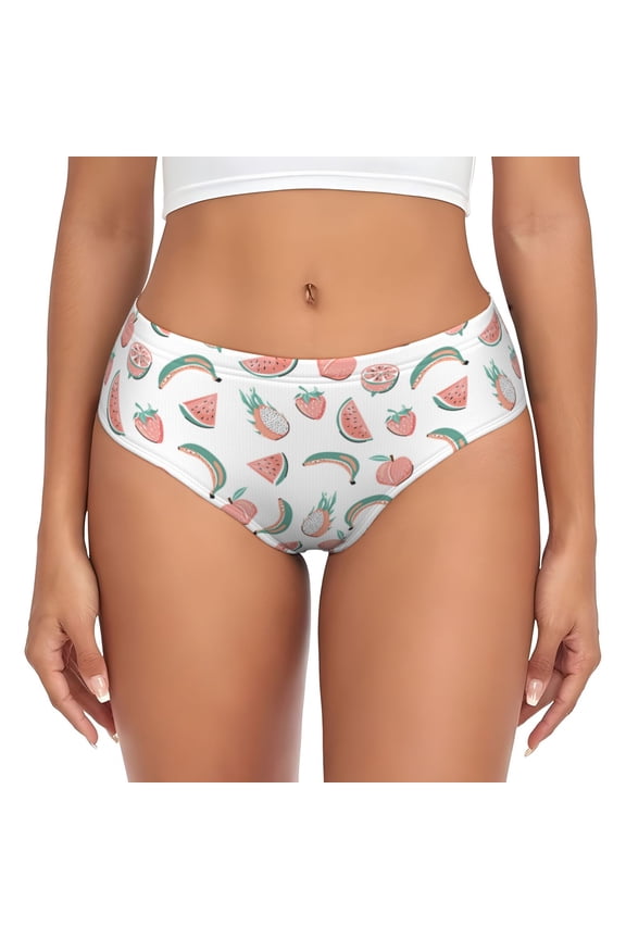 Womens Underwear - pink fruit A No Show Seamless Underwear for Women, Stretch Women's Panties, Hipster Soft Comfort Ladies Panties Bikini Underwear Briefs