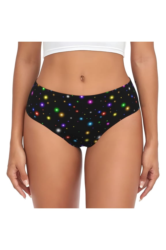 Womens Underwear - sparks abstract shiny sky black No Show Seamless Underwear for Women, Stretch Women's Panties, Hipster Soft Comfort Ladies Panties Bikini Underwear Briefs