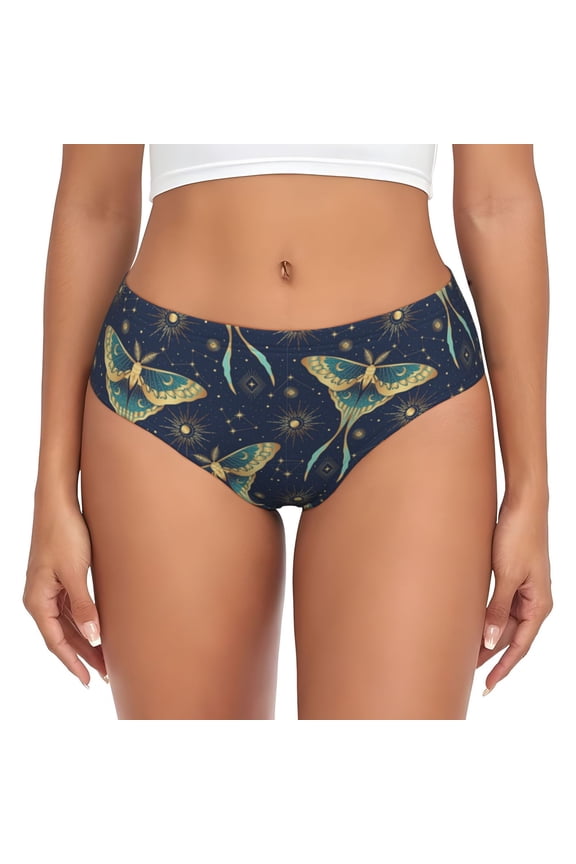 Womens Underwear - starry sky Night butterfly No Show Seamless Underwear for Women, Stretch Women's Panties, Hipster Soft Comfort Ladies Panties Bikini Underwear Briefs
