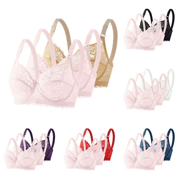 Womens Underwire Bras Push up Plus Size Solid Color Lightweight Supportive Bras Women's Lifting Gathering Women Daily Bra Blue 36