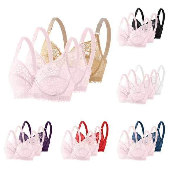 Womens Underwire Bras Push up Plus Size Solid Color Lightweight Supportive Bras Women's Lifting Gathering Women Daily Bra White 42