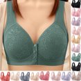 thumbnail image 1 of Womens No Underwire Bras Wireless Comfortable Bra Plus Size Supportive Seamless Bras Underwire-free Gathering Front Button-up Breathable Bra T-Shirt Bras, 1 of 8