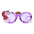 thumbnail image 1 of Womens Unicorn Rainbow Cloud Mod Oval Plastic Sunglasses Purple, 1 of 4