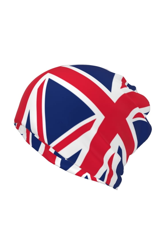 Womens Union-Jack Flag Slouchy Beanie Cap Headwear Hat Turban