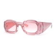 thumbnail image 1 of Womens Unique Cloud Shape Rectangular Mod Plastic Fashion Sunglasses All Pink, 1 of 4