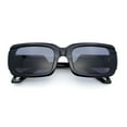 thumbnail image 1 of Womens Unique Exposed Side Lens Rectangular Plastic Mod Fashion Sunglasses All Black, 1 of 6