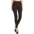 thumbnail image 1 of Womens Unique Graphic Pattern Print Black Polka Dot Regular Size Leggings (One Size), 1 of 3