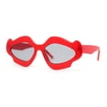 thumbnail image 1 of Womens Unique Nouveau Groovy Haze Cat Eye Plastic Sunglasses Red - Black, 1 of 4