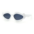 thumbnail image 1 of Womens Unique Nouveau Groovy Haze Cat Eye Plastic Sunglasses White - Black, 1 of 4