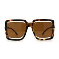 thumbnail image 1 of Womens Unique Off-set Exposed Lens Butterfly Sunglasses Tortoise Brown, 1 of 4