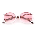 thumbnail image 1 of Womens Unique U Arm Round Exposed Lens Minimal Designer Sunglasses White Tortoise - Pink, 1 of 8